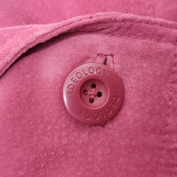 Ideology Pink Rose Leather Blazer Jacket One Button Closure Large - Picture 12 of 12